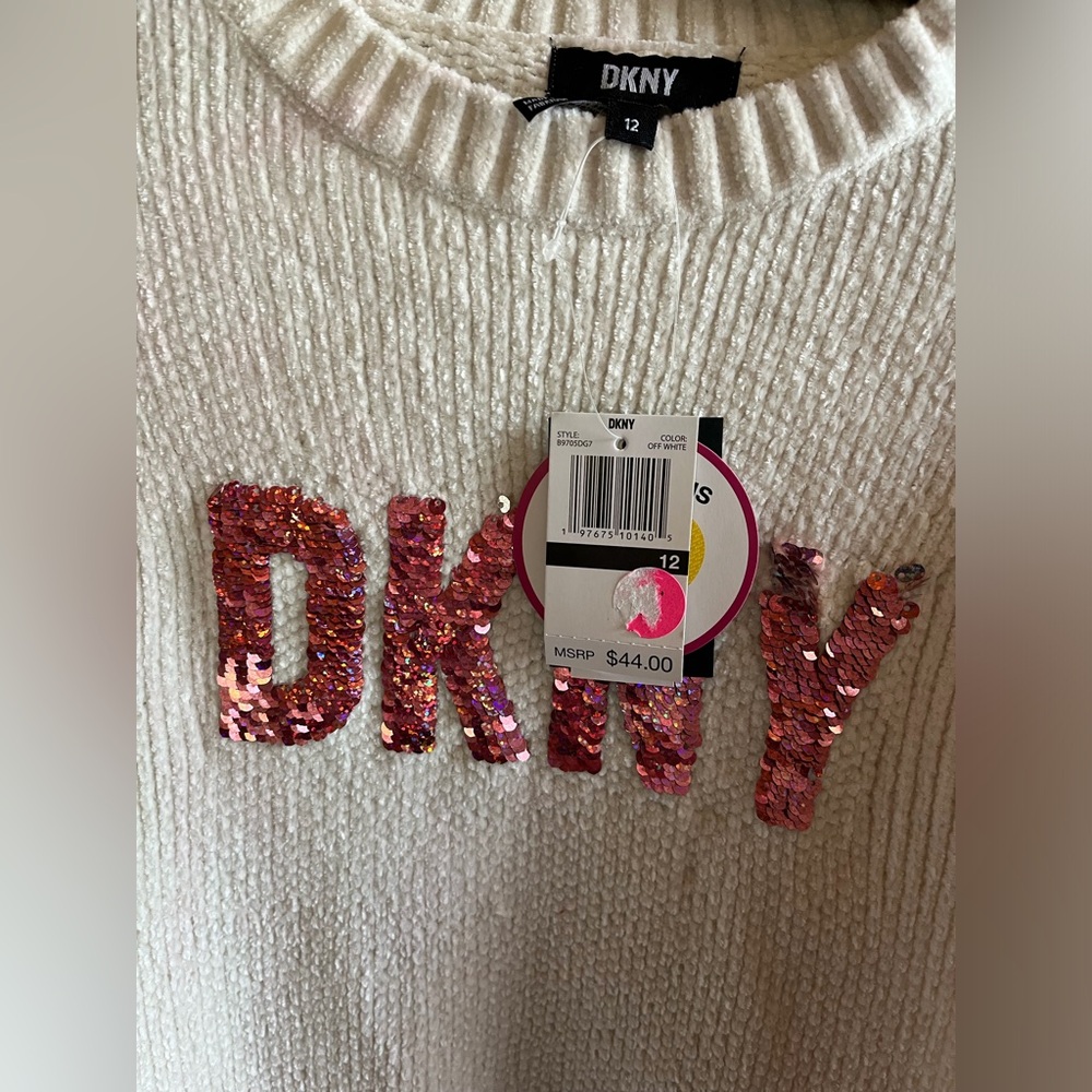 New DKNY Pink Sequin Logo Knit - Picture 4 of 4